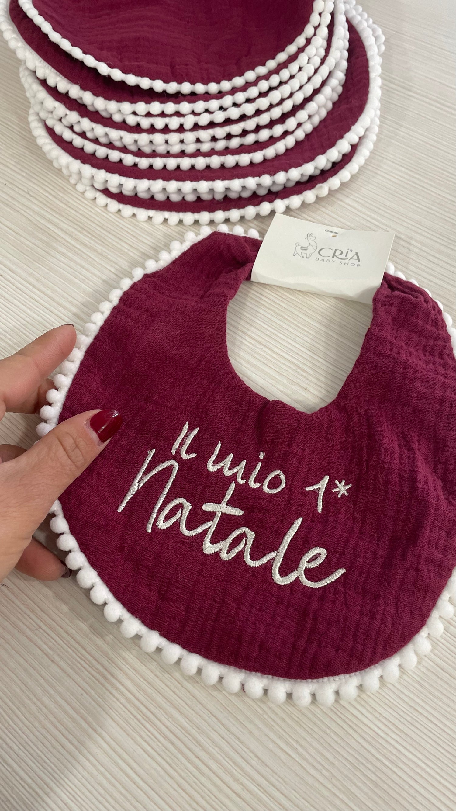 Bavetta bordeaux personalizzata
